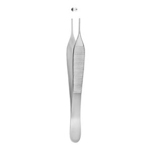 Tissue Forceps McKesson Argent Adson 4-3/4 Inch Length OR / Surgical Grade German Stainless Steel NonSterile NonLocking Thumb Handle Straight 2 X 3 Teeth