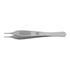 Tissue Forceps McKesson Argent Adson 4-3/4 Inch Length OR / Surgical Grade German Stainless Steel NonSterile NonLocking Thumb Handle Straight 1 X 2 Teeth