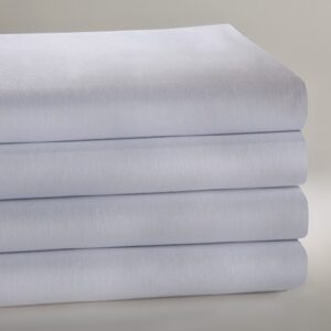 Bed Sheet Flat 66 W X 115 L Inch White 55% Cotton / 45% Polyester Reusable