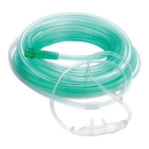 ETCO2 Nasal Sampling Cannula with O2 Delivery Ventlab Adult Curved Prong / NonFlared Tip 7 Foot O2 Line