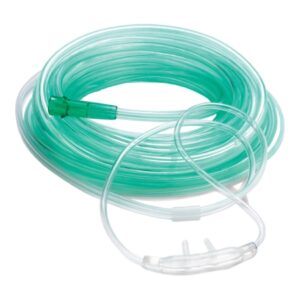 ETCO2 Nasal Sampling Cannula with O2 Delivery Ventlab Adult Curved Prong / NonFlared Tip 14 Foot O2 Line