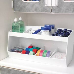 Benchtop Organizer White Plastic 10 X 12 X 24 Inch