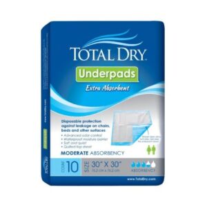 Disposable Underpad TotalDry 30 X 30 Inch SecureLoc Heavy Absorbency