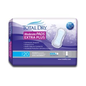 Bladder Control Pad TotalDry 13-3/4 Inch Length Moderate Absorbency Polymer Core Regular