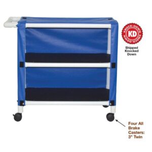 Linen Cart with Cover 2 Shelves 100 lbs. per Shelf Weight Capacity PVC 3 Inch Twin Casters