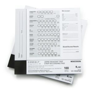 Urine Reagent Test Strip Recording Pad McKesson Consult For use with McKesson CONSULT 10SG Urine Reagent Strips (MFR # 121-10SG)