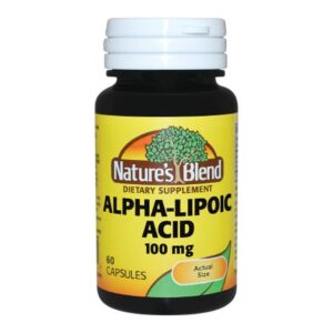 Dietary Supplement Nature’s Blend Alpha Lipoic Acid / Calcium Phosphate 100 mg Strength Capsule 60 per Bottle