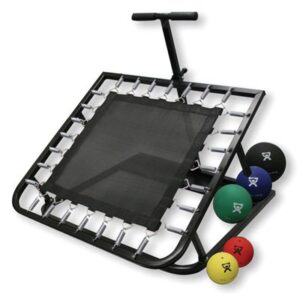 Medicine Ball and Rebounder 5 Piece Set and Storage Rack CanDo 3 lbs. / 4 lbs. / 7 lbs. / 11 lbs. / 15 lbs.