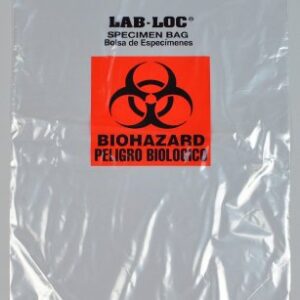 Specimen Transport Bag with Document Pouch Lab-Loc 14 X 20 Inch Zip Closure Biohazard Symbol NonSterile