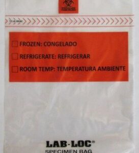 Specimen Transport Bag with Document Pouch Lab-Loc 6 X 9 Inch Zip Closure Biohazard Symbol / Storage Instructions NonSterile