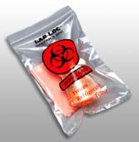 Specimen Transport Bag with Document Pouch Lab-Loc 9 X 12 Inch Zip Closure Biohazard Symbol / Storage Instructions NonSterile