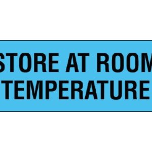 Pre-Printed Label Shamrock Auxiliary Label Blue Paper STORE AT ROOM TEMPERATURE Black Temperature Control 3/4 X 2 Inch