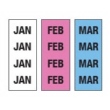Pre-Printed Label Key Surgical Multipurpose Label Light Blue / Pink / White Tape Month Patterned 1/4 Inch