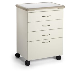 Mobile Treatment Cabinet Midmark Synthesis 18 X 27 X 33 Inch Pebble Gray (3) 4 ” Drawers, (1) 8″ Drawer
