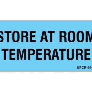 Pre-Printed Label Shamrock Auxiliary Label Blue Cardstock STORE AT ROOM / TEMPERATURE Black Temperature Control 1 X 2-1/4 Inch