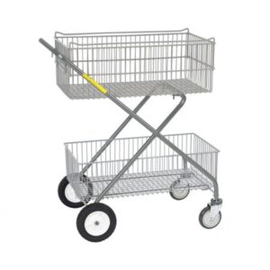 Deluxe Utility Cart Steel 16 X 29.5 X 37 Inch, 8 X 16 X 29.5 Inch 40 lbs.