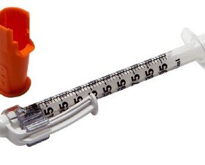 Safety Insulin Syringe with Needle SafetyGlide 0.5 mL 15/64 Inch 31 Gauge Sliding Safety Needle Regular Wall
