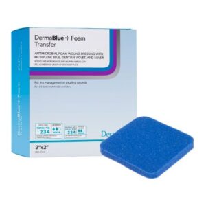 Silver Foam Dressing DermaBlue+ Foam 2 X 2 Inch Square Sterile