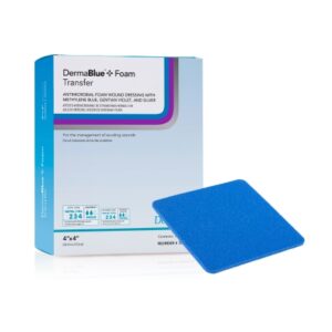 Silver Foam Dressing DermaBlue+ Foam Transfer 4 X 4 Inch Square Sterile