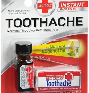 Oral Pain Relief Kit Red Cross 85% Strength Eugenol Liquid 0.12 oz.