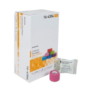 Cohesive Bandage McKesson 1-1/2 Inch X 5 Yard Self-adherent Closure Purple / Pink / Green / Light Blue / Royal Blue / Red NonSterile Standard Compression