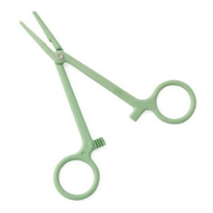 Hemostatic Forceps Centurion Kelly 5-1/2 Inch Length Floor / Office Grade Plastic Sterile Locking Finger Ring Handle Straight Serrated Tips