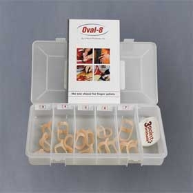 Finger Splint Oval-8 Adult Size 13 Pull-On Left Hand Tan