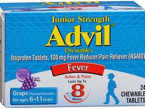 Pain Relief Advil 100 mg Strength Ibuprofen Chewable Tablet 24 per Bottle