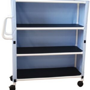 Linen Cart with Cover 3 Shelves 125 lbs. per Shelf Weight Capacity PVC 4 Inch Twin Casters