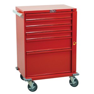 Crash Cart V-Series Steel Body and Drawers 22 X 29.5 X 40 Inch Mauve (4)-3 Inch, (1)-6 Inch, (1)-12 Inch Drawer Configuration, 16.75 X 23 Inch Internal Drawer