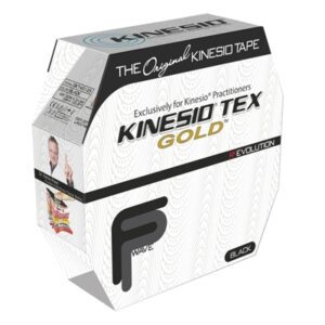 Kinesiology Tape Kinesio Tex Gold FP Black 2 Inch X 34 Yard Cotton NonSterile
