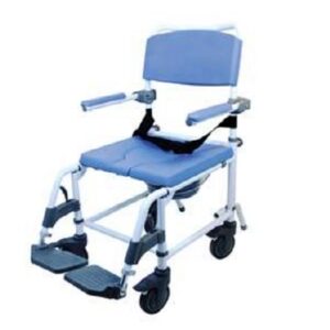 Commode / Shower Chair Healthline EZee Life Padded Flip-Back Arms Aluminum Frame Padded Backrest 18 Inch Seat Width 285 lbs. Weight Capacity