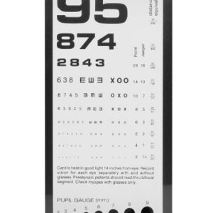 Eye Chart 14 Inch Distance Acuity Test