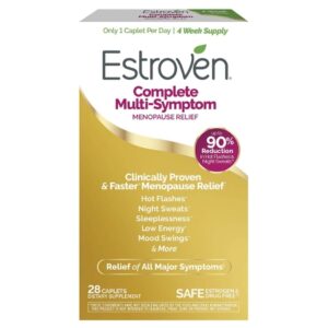 Dietary Supplement for Menopause Estroven Black Cohosh Root Extract / Soy Isoflavones / Estroven Herbal Energy Blen 80 mg – 60 mg – 145 mg Strength Capsule 28 per Box