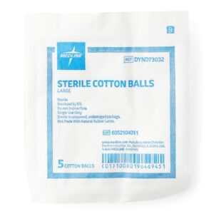 Cotton Ball Medline Large Sterile 5 per Pack