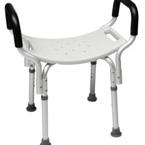 Shower Chair Lumex Platinum Collection Padded Removable Arms Aluminum Frame Without Backrest 20 Inch Seat Width 350 lbs. Weight Capacity