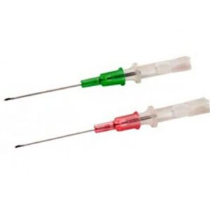 Peripheral IV Catheter Jelco 20 Gauge 1 Inch FEP Polymer Straight Hub Non Blood Control Non-Safety