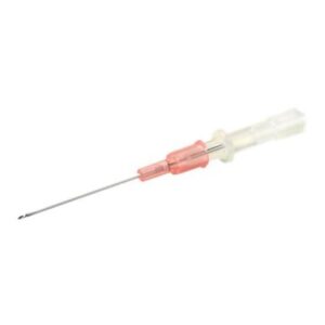 Peripheral IV Catheter Jelco 22 Gauge 1 Inch FEP Polymer Straight Hub Non Blood Control Non-Safety