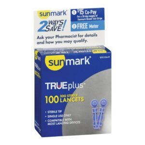 Lancet for Lancing Device Sunmark 30 Gauge Non-Safety Twist Off Cap Multiple Sites