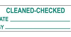 Pre-Printed Label Indeed Auxiliary Label White Paper Cleaned-Checked Date_By_ Green Safety and Instructional 3/4 X 2-1/2 Inch