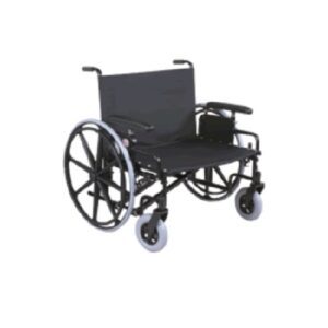 Bariatric Wheelchair Regency XL 2000 Heavy Duty Dual Axle Desk Length Arm Swing-Away Elevating Legrest Black Upholstery 34 Inch Seat Width Adult 700 lbs. Weight Capacity