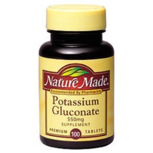 Dietary Supplement Nature Made Potassium Gluconate 550 mg Strength Tablet 100 per Bottle