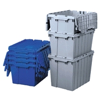 Attached Lid Container Gray Plastic 21.5 X 15 X 17 Inch