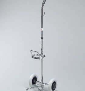 D or E Oxygen Cylinder Cart AliMed Chrome Plated Steel Silver