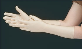 Compression Glove SafariLand Gentle Compression Full Finger One Size Fits Most Forearm Length Left Hand