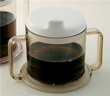 Drinking Mug AliMed 10 oz. Clear Cup / Granite Lid Plastic Reusable