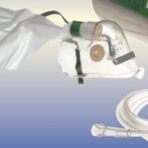 Oxygen Mask Elongated Style Adult One Size Fits Most Adjustable Head Strap