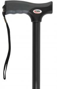 T-Handle Cane Soft Grip Aluminum 31 to 40 Inch Height Black