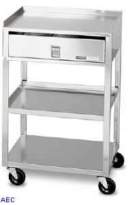 Utility Cart Stainless Steel 17 X 19 X 30 Inch Silver