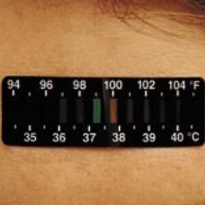 Single Patient Skin Thermometer LCD Sensostrip 92 to 104  degreeF Line Indicator Display